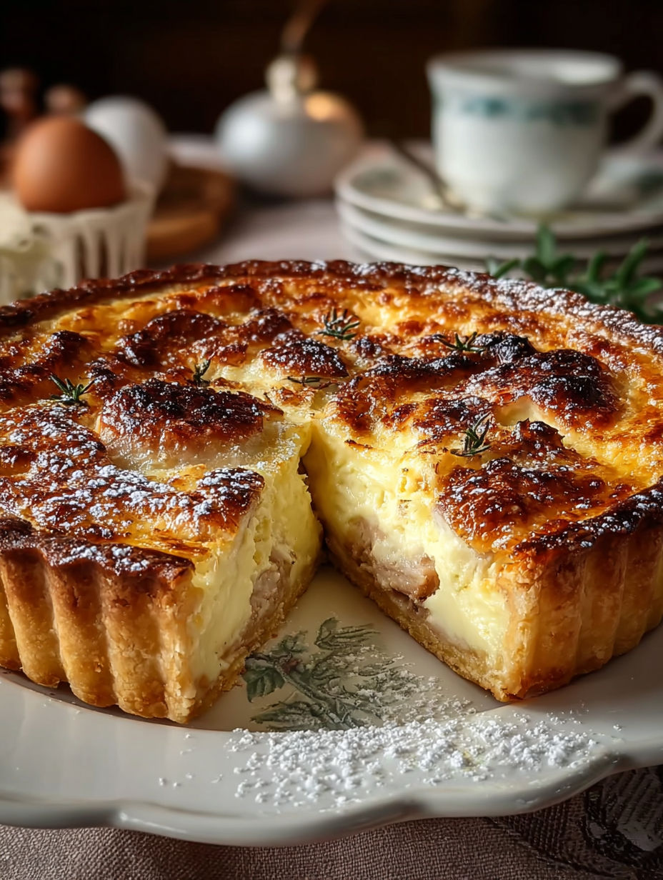 Une tarte libouli savoureuse est servie sur un plateau.