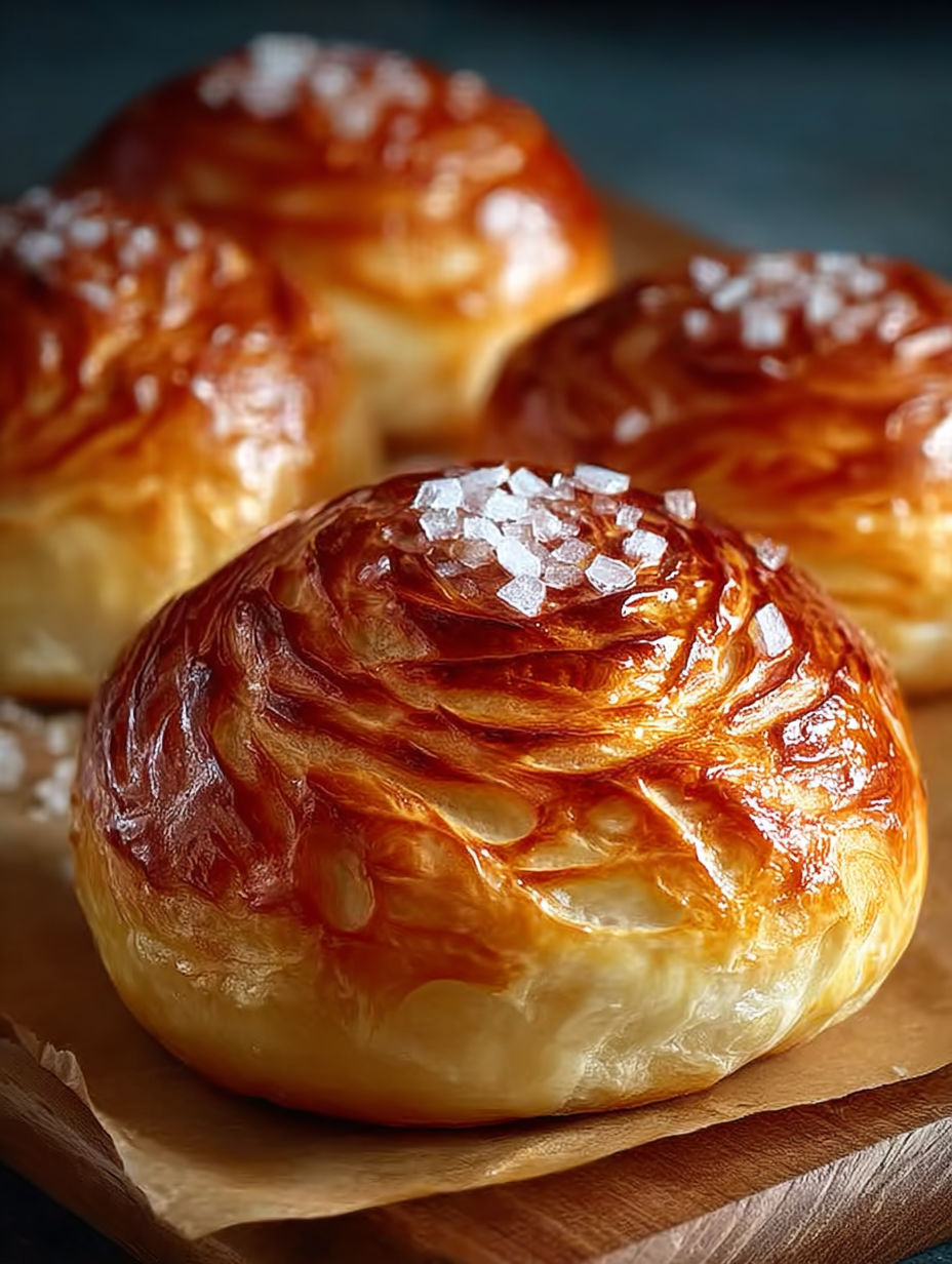 Deserts de pâte brûlée avec du sel et des herbes.