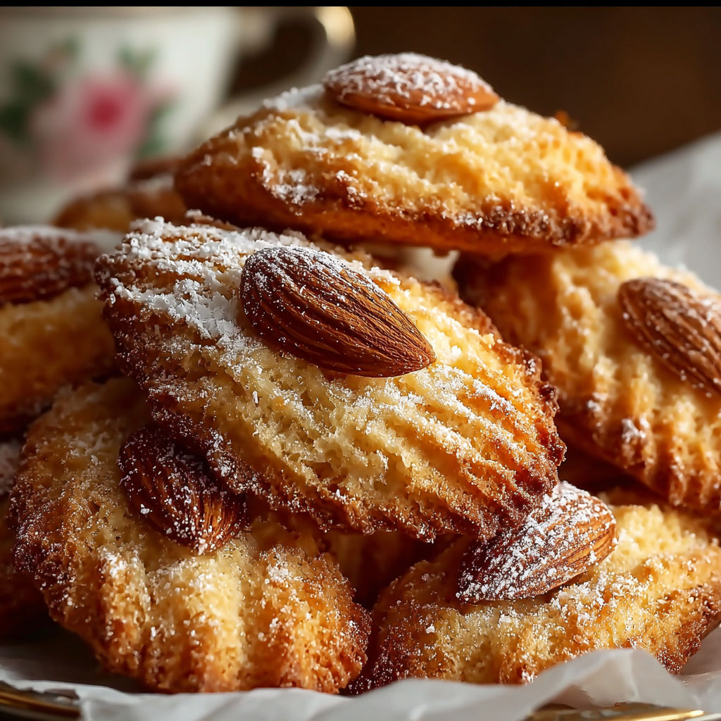 Une pile de croquants aux amandes, facilement préparés et irrésistibles.