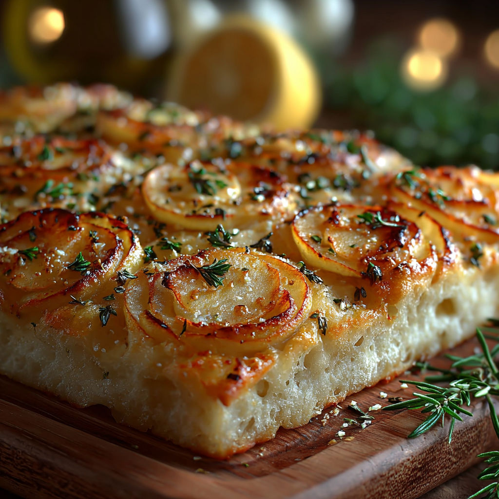 Une tarte aux pommes et épinards, accompagnée d'un citron et d'une cuillère de sel.