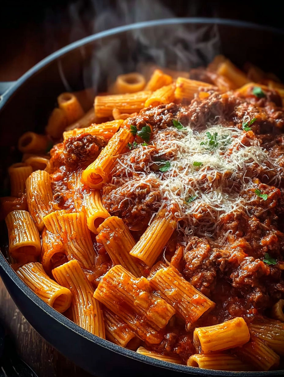 Une recette de macaroni et sauce tomate avec des herbes fraîches.