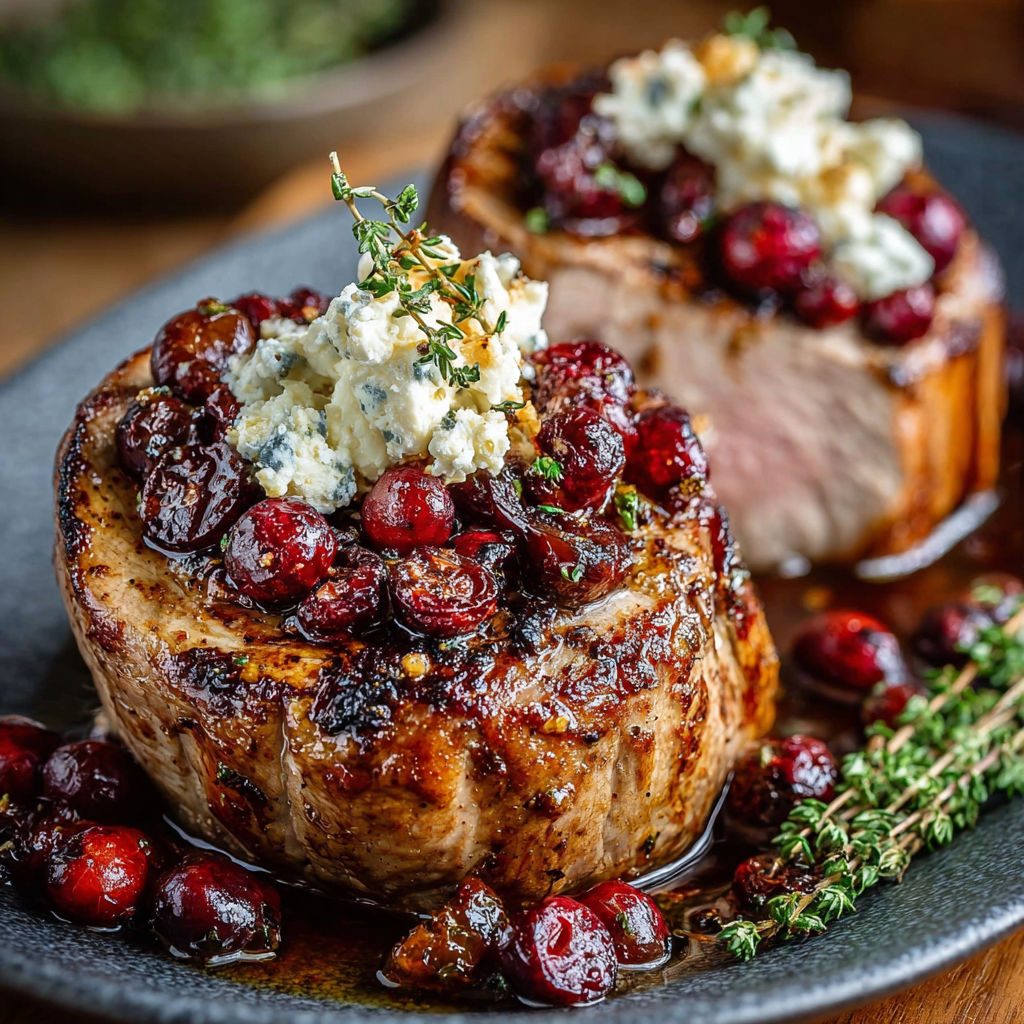 Une recette de viande de boeuf avec des cerises et des herbes.