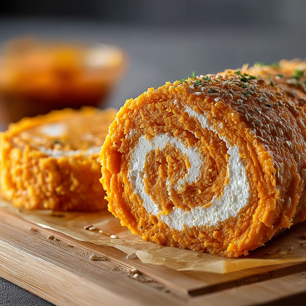 Une barquette de pâte à crêpes est sur une table, avec une portion de pâte à crêpes enroulée et une sauce.