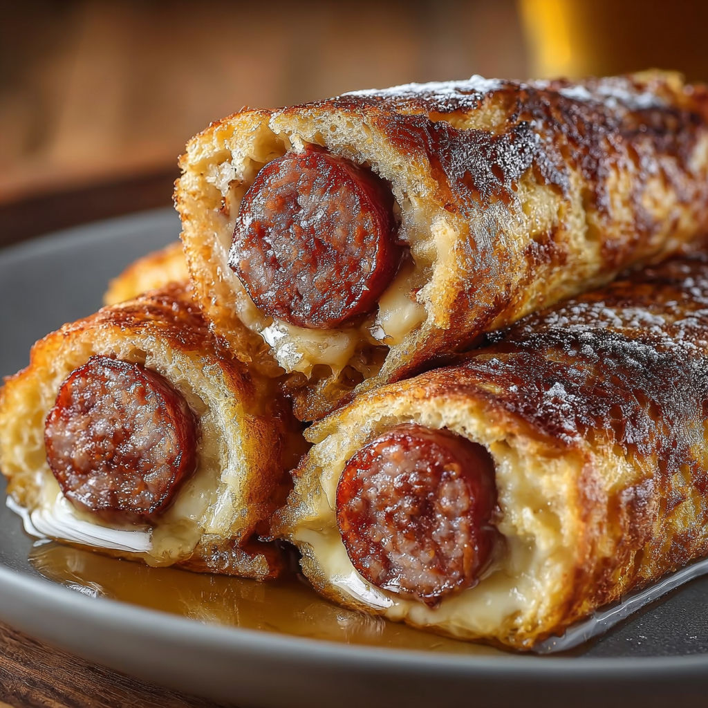 Une pâte feuilletée fournie avec des saucisses et des champignons.