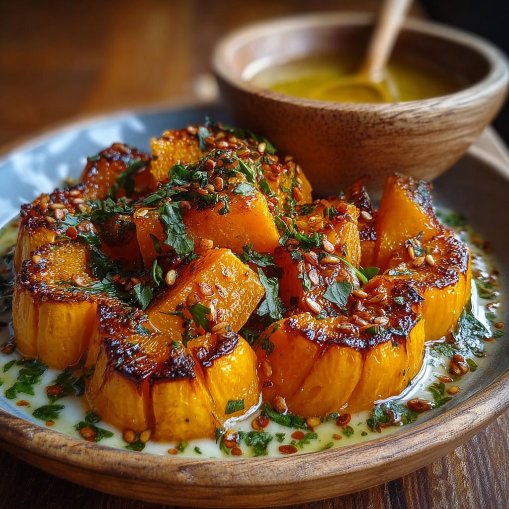 Une salade de carottes et de cumin, avec une sauce au yaourt et des herbes fraîches.