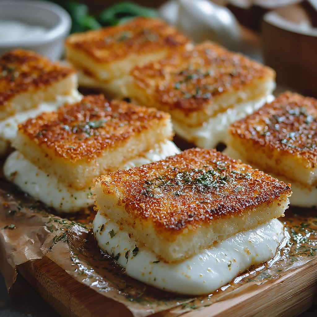 Deserts de mozzarella dans des carottes frites.