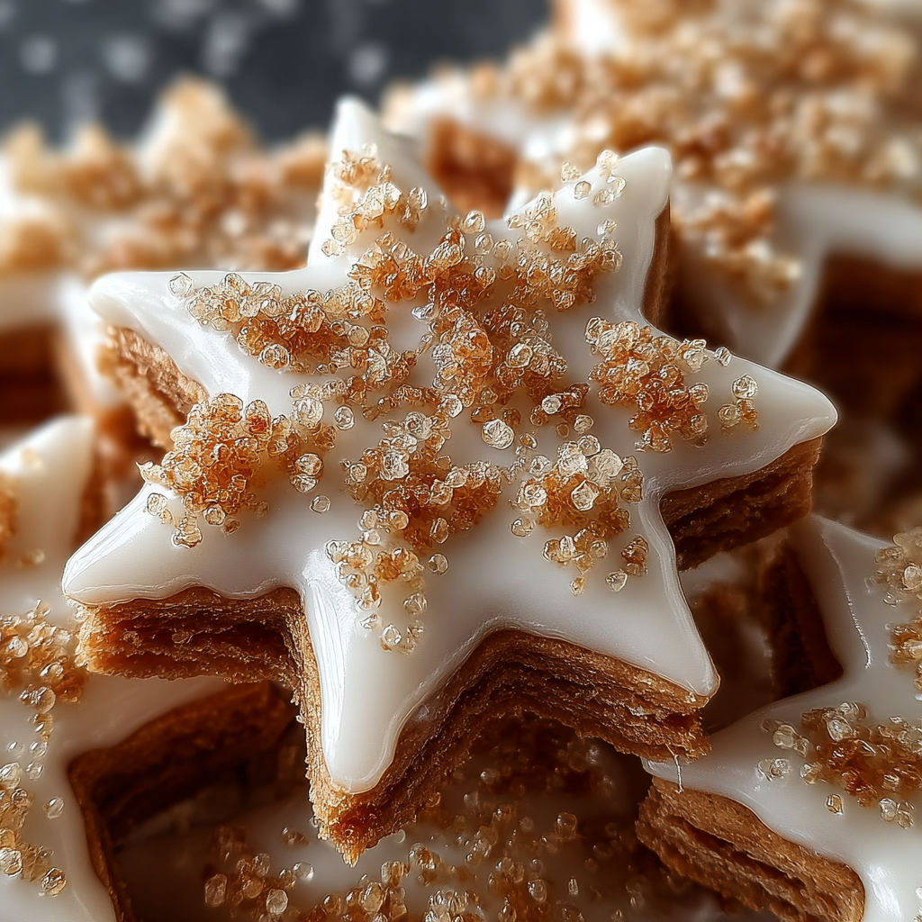 Les étoiles cannelle glaçage royal sont un dessert délicieux.
