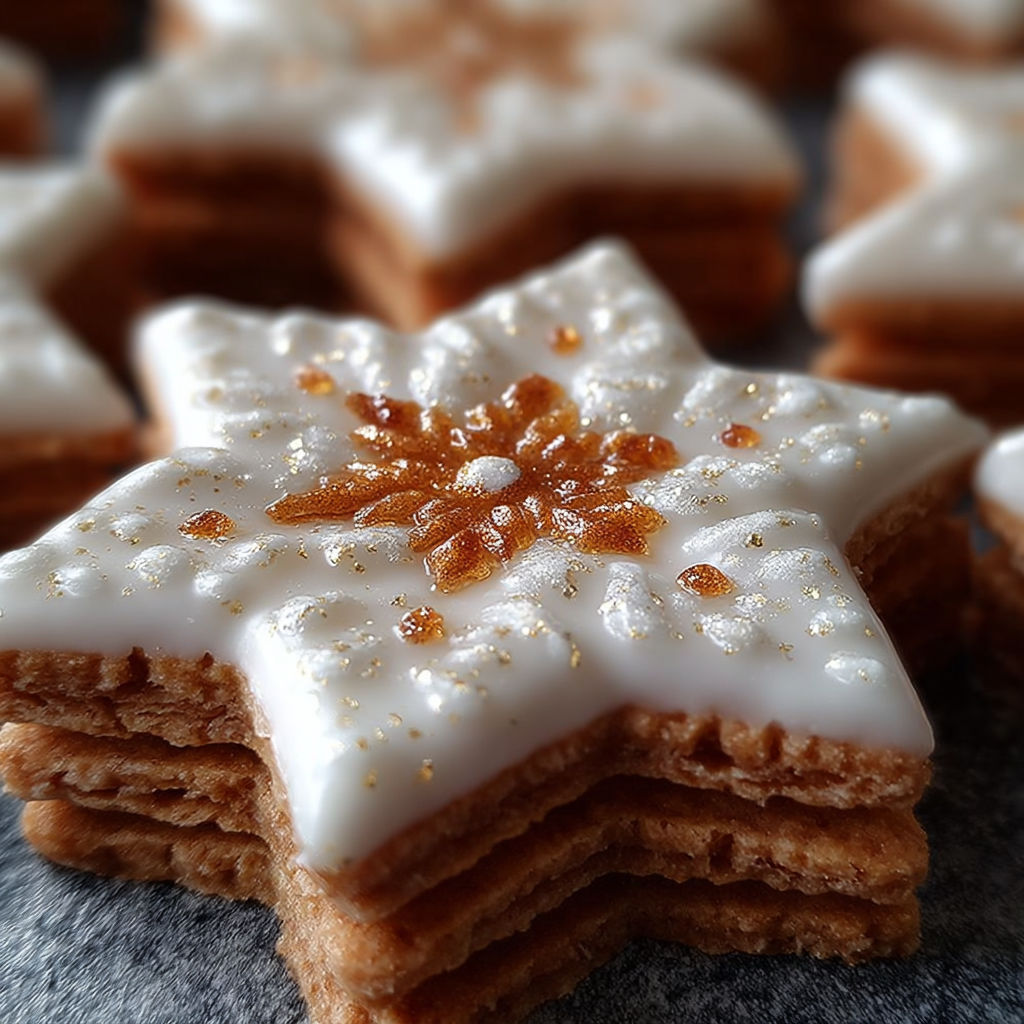 Une délicieuse tarte aux pommes, garnie de paillettes dorées, est servie sur un plateau.