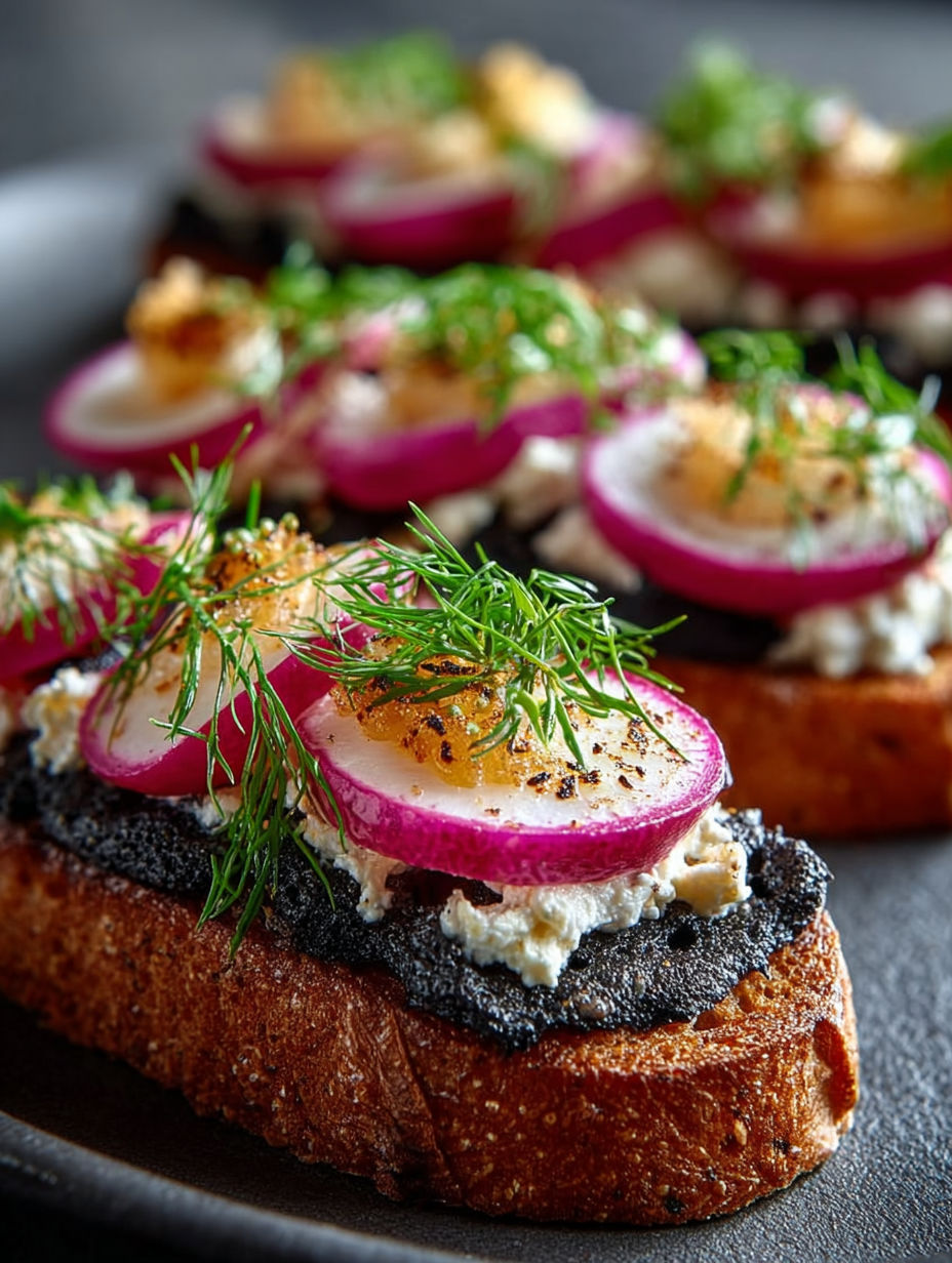 Une tranche de pain grillé avec des oeufs et des pommes de terre.