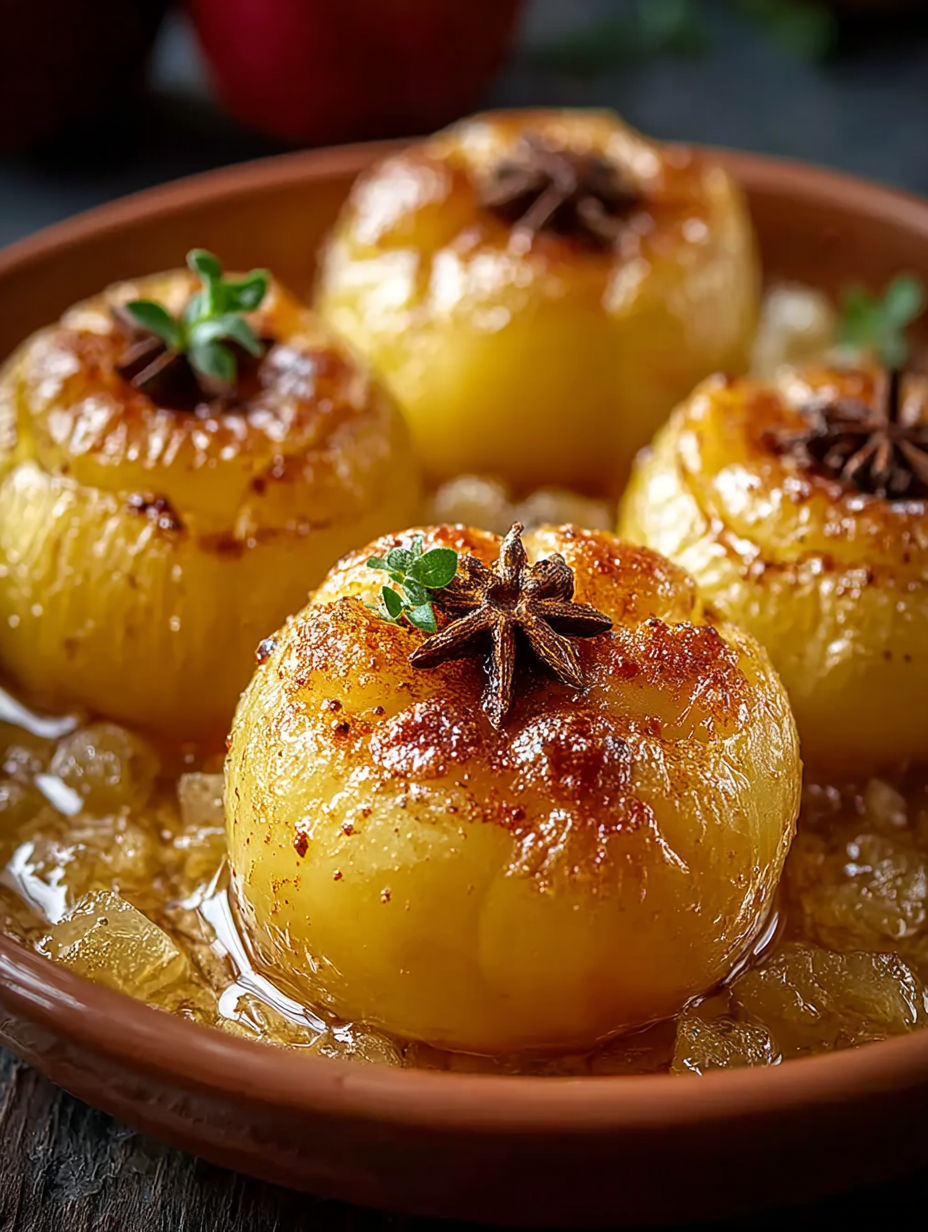 Unsure what the dish is called, but it appears to be a delicious dessert with a variety of ingredients, including apples, onions, and spices.