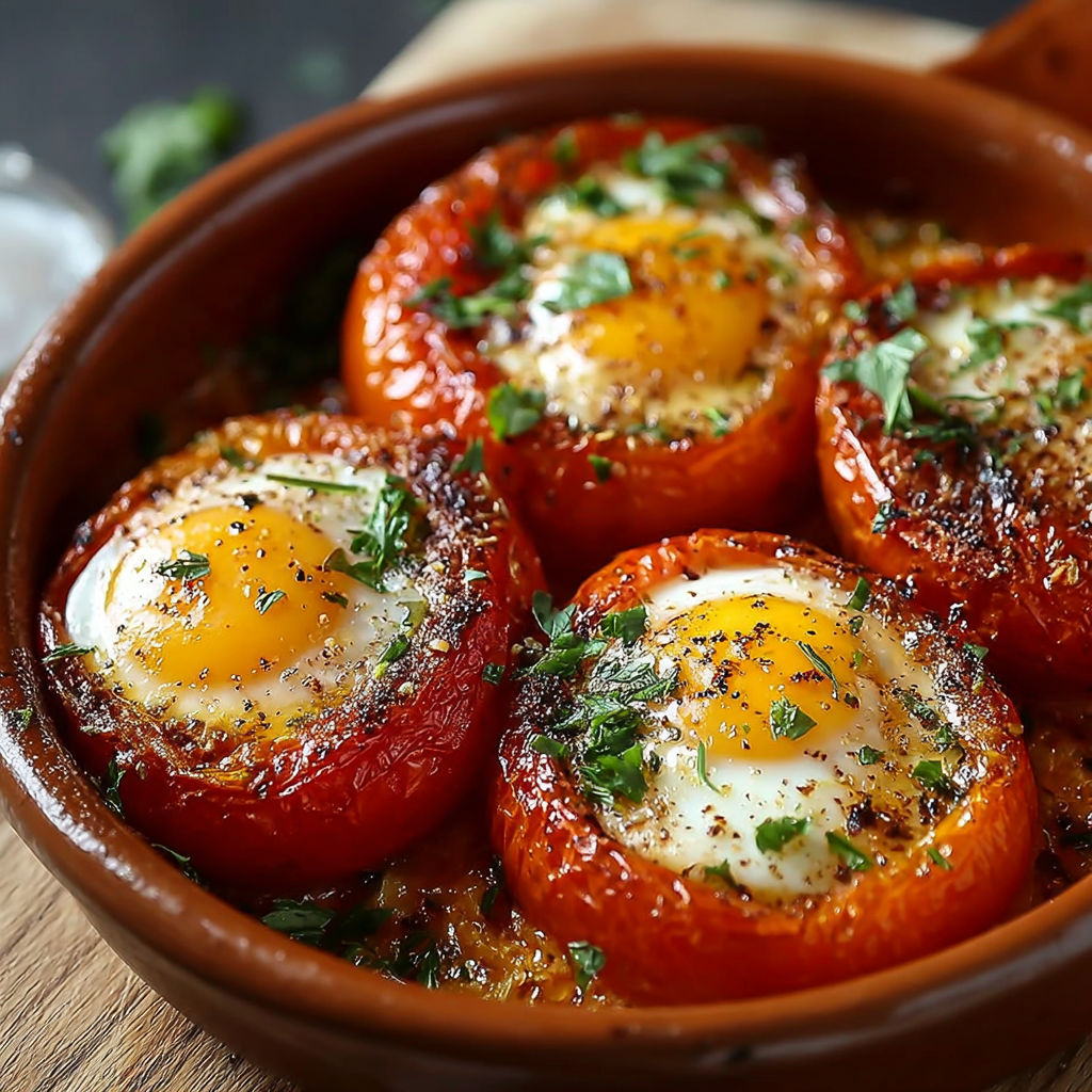 Une recette de poivrons farcis avec des oeufs et des herbes.