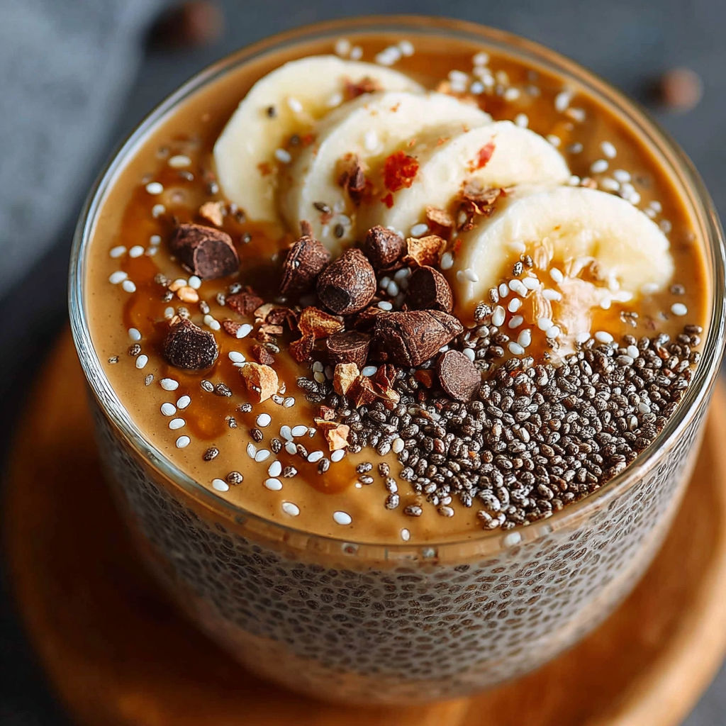 Un dessert en cas sain et rassasiant, avec des bananes, des noix, du chocolat et des graines de lin.