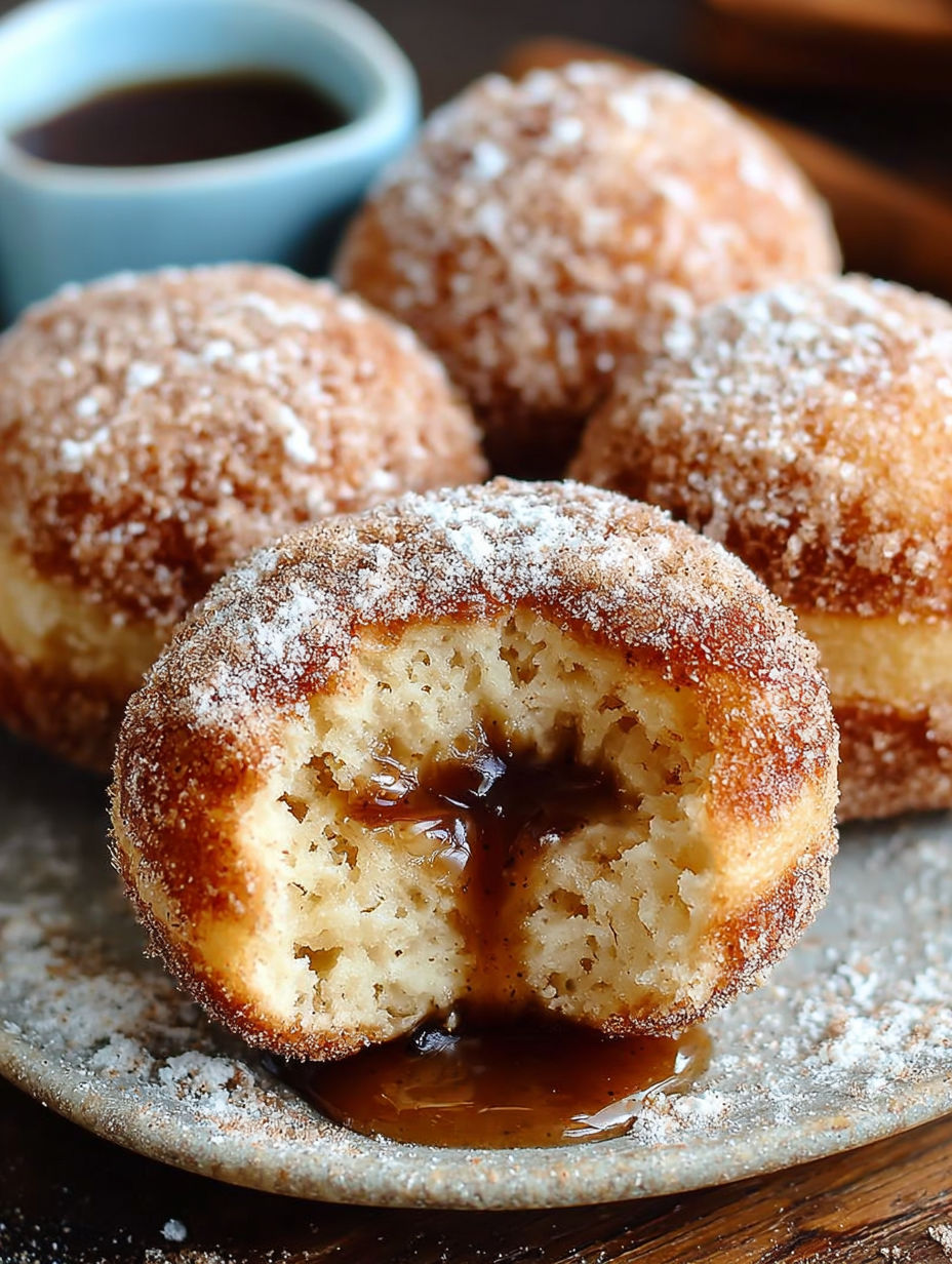 Une pâte à crêpes est servie avec une sauce caramélisée.