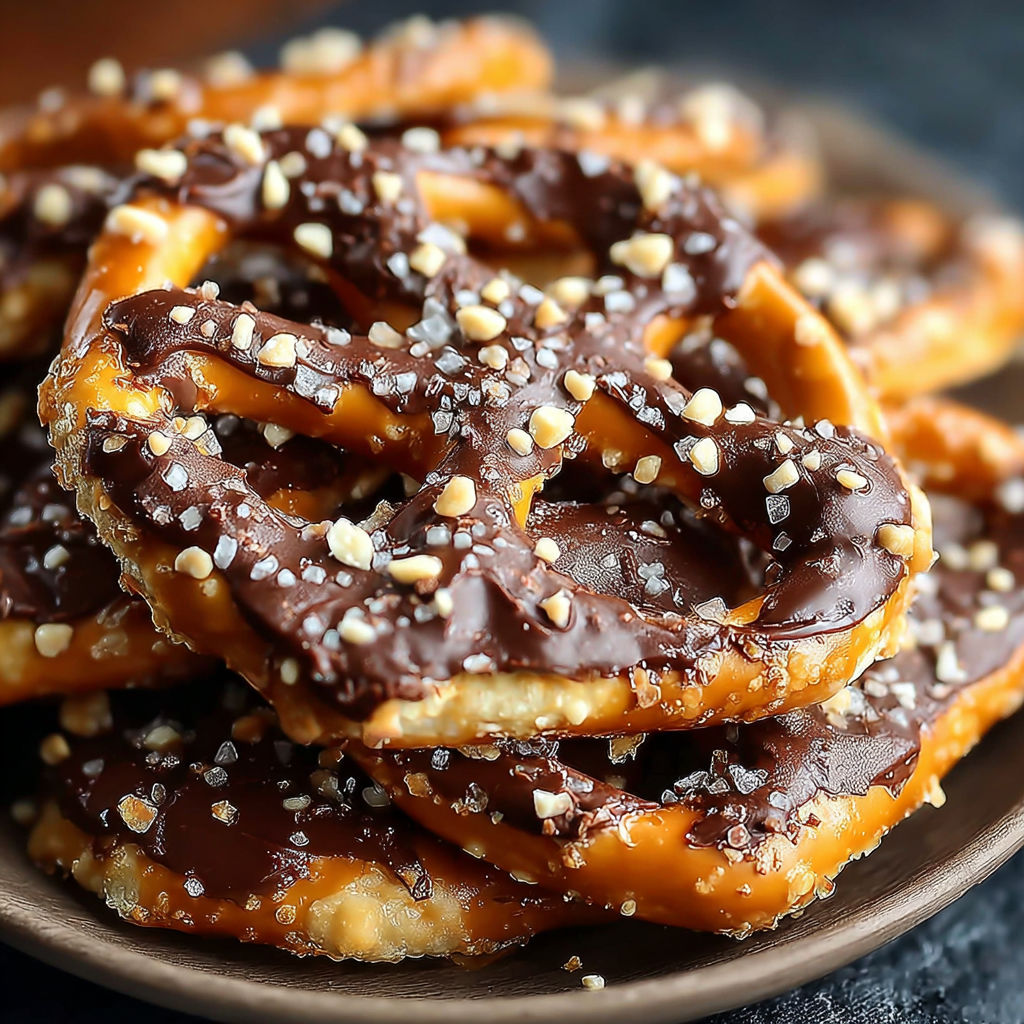 Une pile de chips de chocolat avec des graines de cacao sur un plateau.