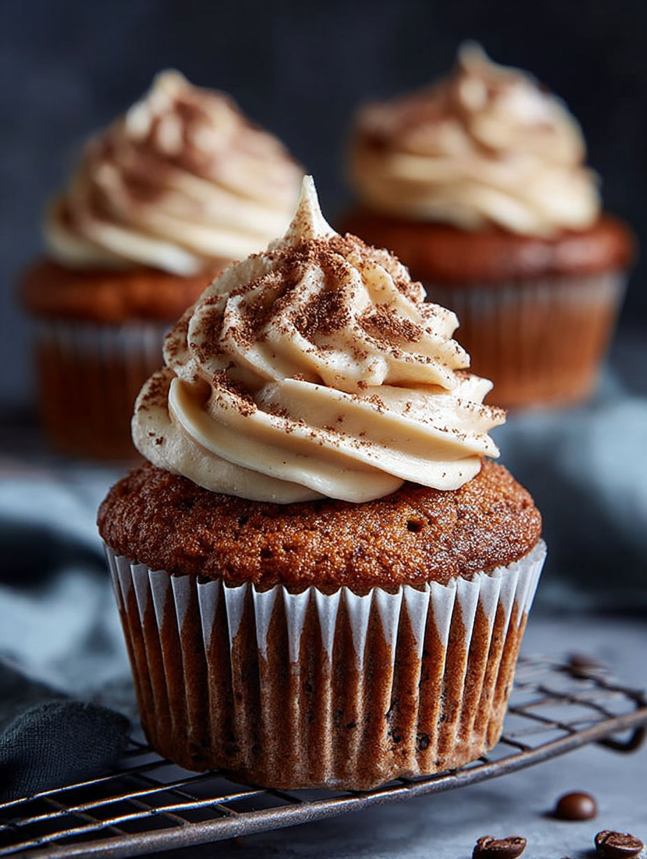Un délicieux cupcake au chocolat et à la crème, garnie de crumbles de chocolat et de sucre.