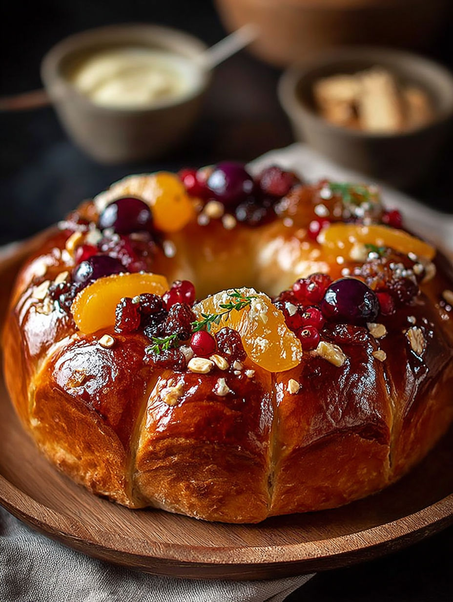 Une pâte brisée avec des fruits et des épices, prête à être cuite.