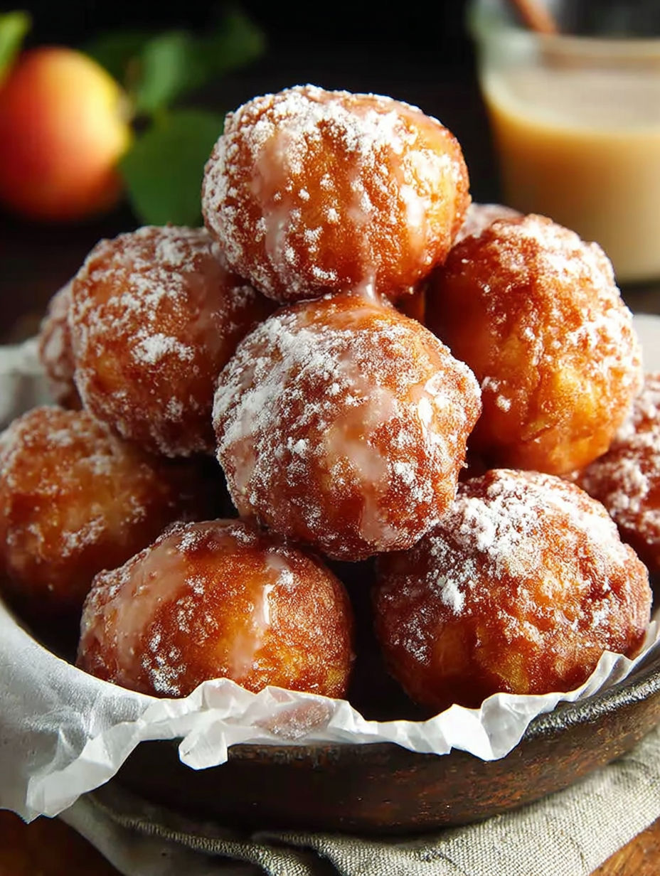 Une pile de beignets saupoudrés de sucre et de graines de café, prêts à être cuits.