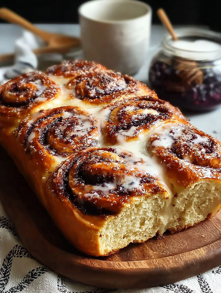 Une baguette de chocolat avec des beurres et des fruits.