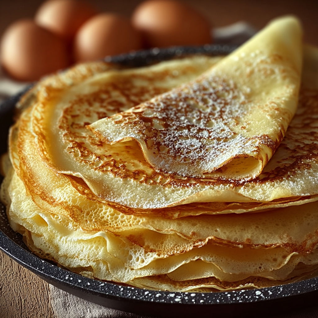 Une pâte à crêpes délicieuse est servie dans un bol en fonte.