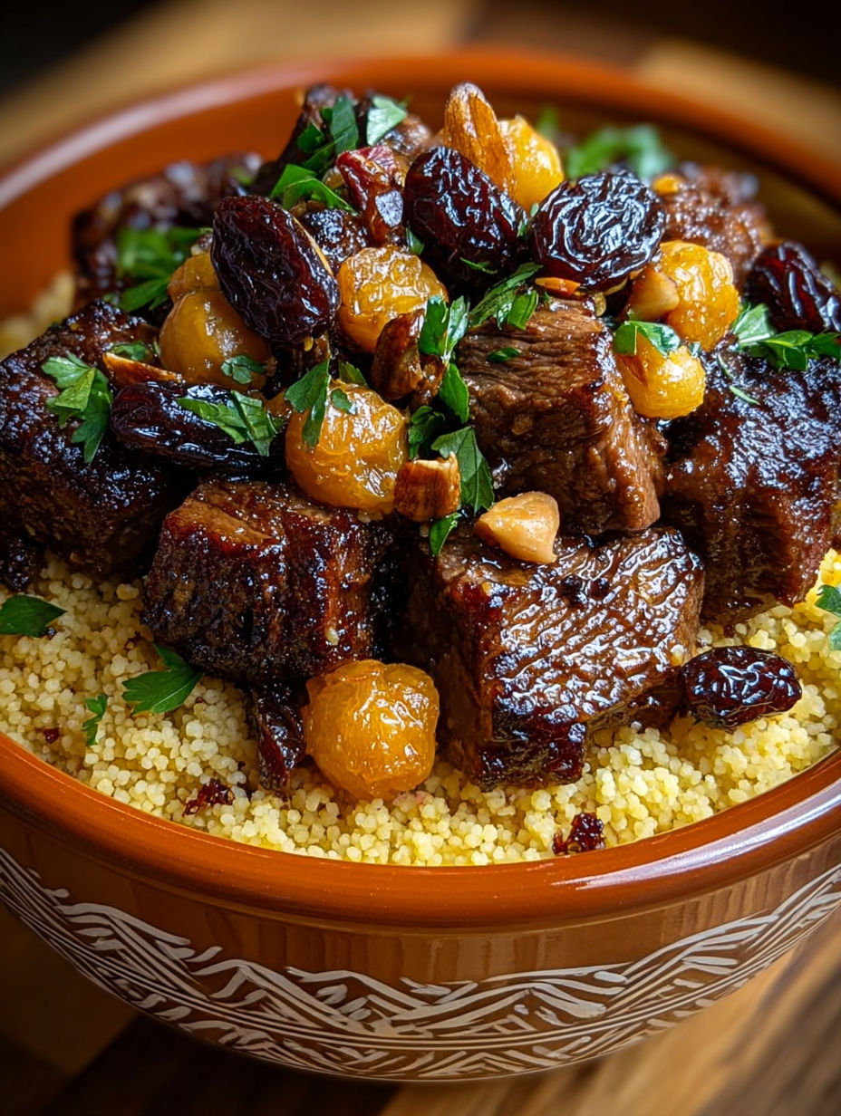 Une recette de steak grillé avec des fruits secs et des épinards.