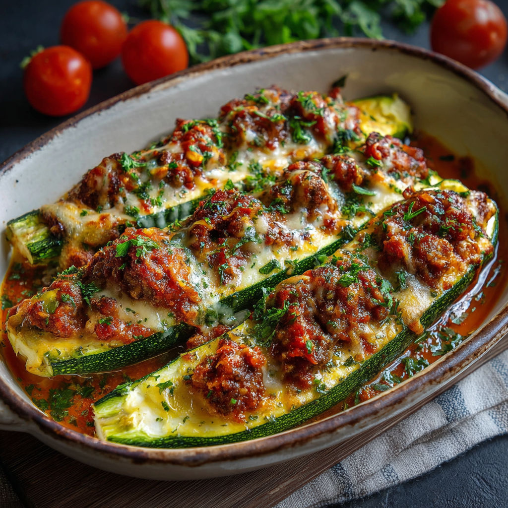 Une recette de lasagna avec des courgettes et des tomates.