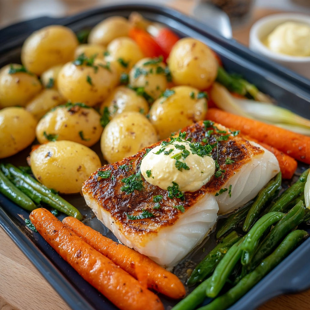 Une poêle contenant des légumes et des viandes grillées.