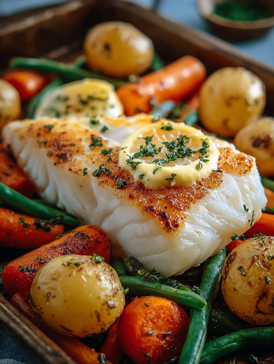 Poisson grillé avec légumes verts et carottes