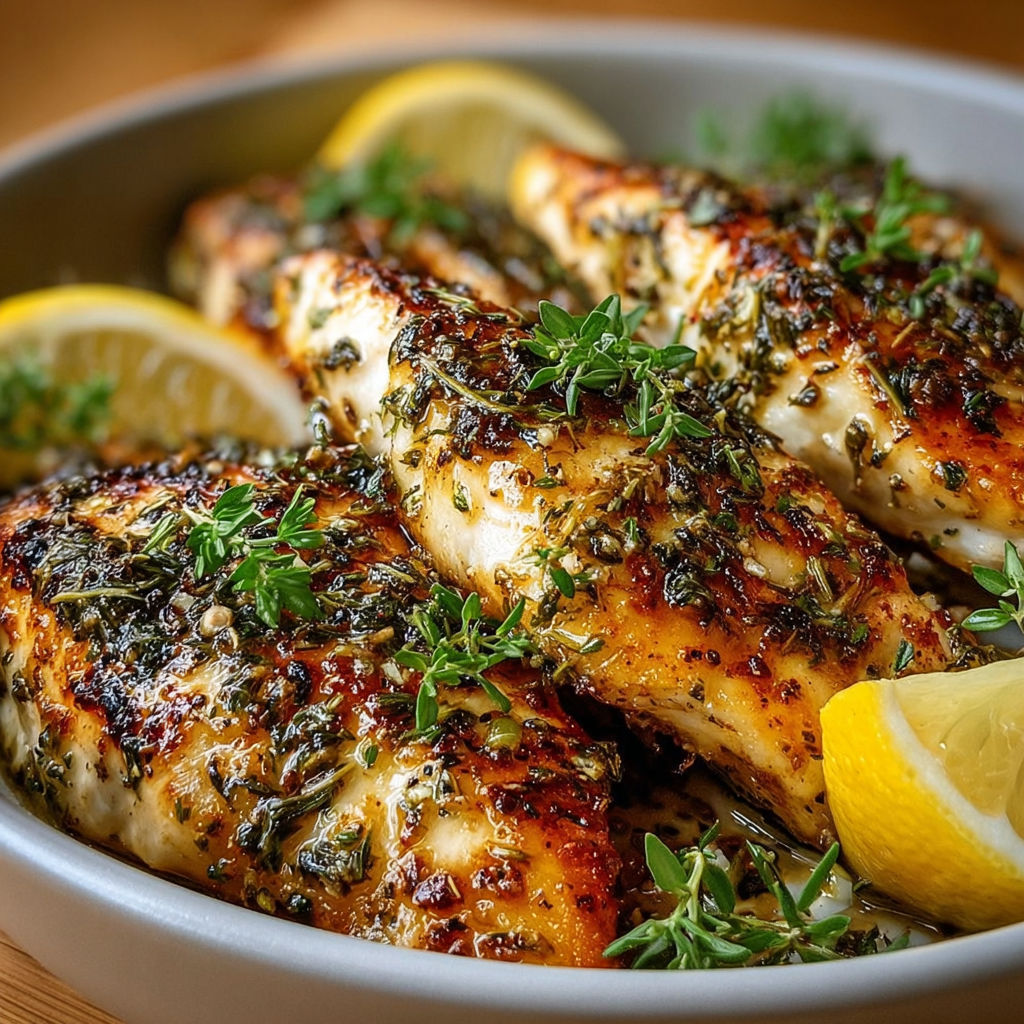 Poisson grillé avec citron et herbes, une recette savoureuse et délicieuse.