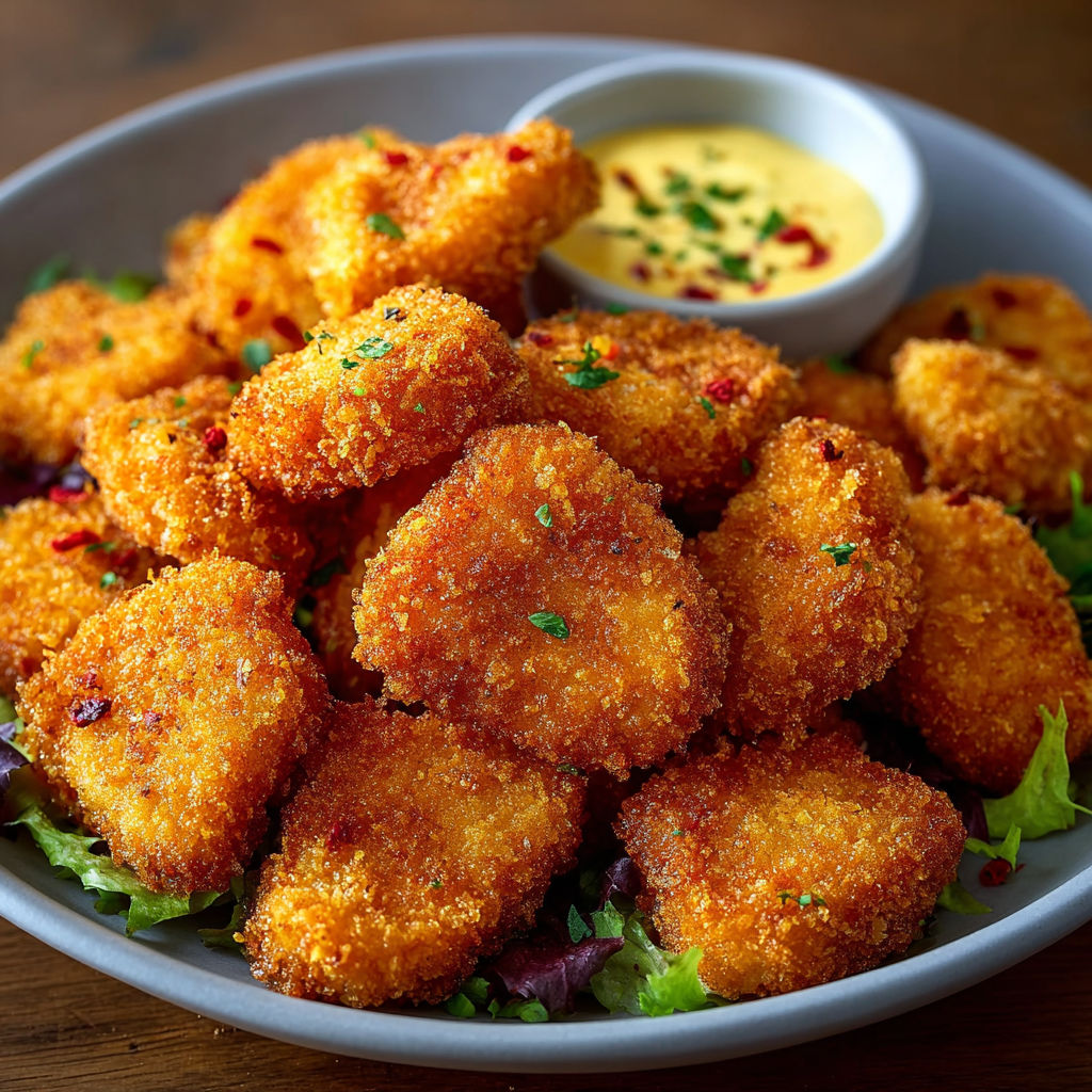 Une recette de frites maison avec une sauce au yaourt et des herbes.
