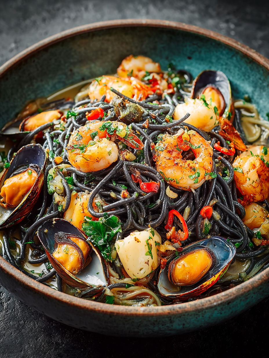 Une recette de bouillabaisse avec des moules, des tomates, des épinards et des noix de cajou.