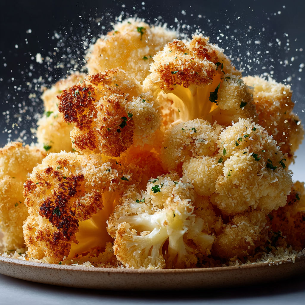 Bouquets de chou-fleur assaisonnés au parmesan et paprika avant cuisson.