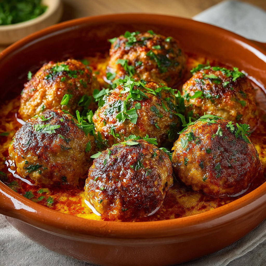 Boulettes espagnoles dans un bol riche et savoureux.