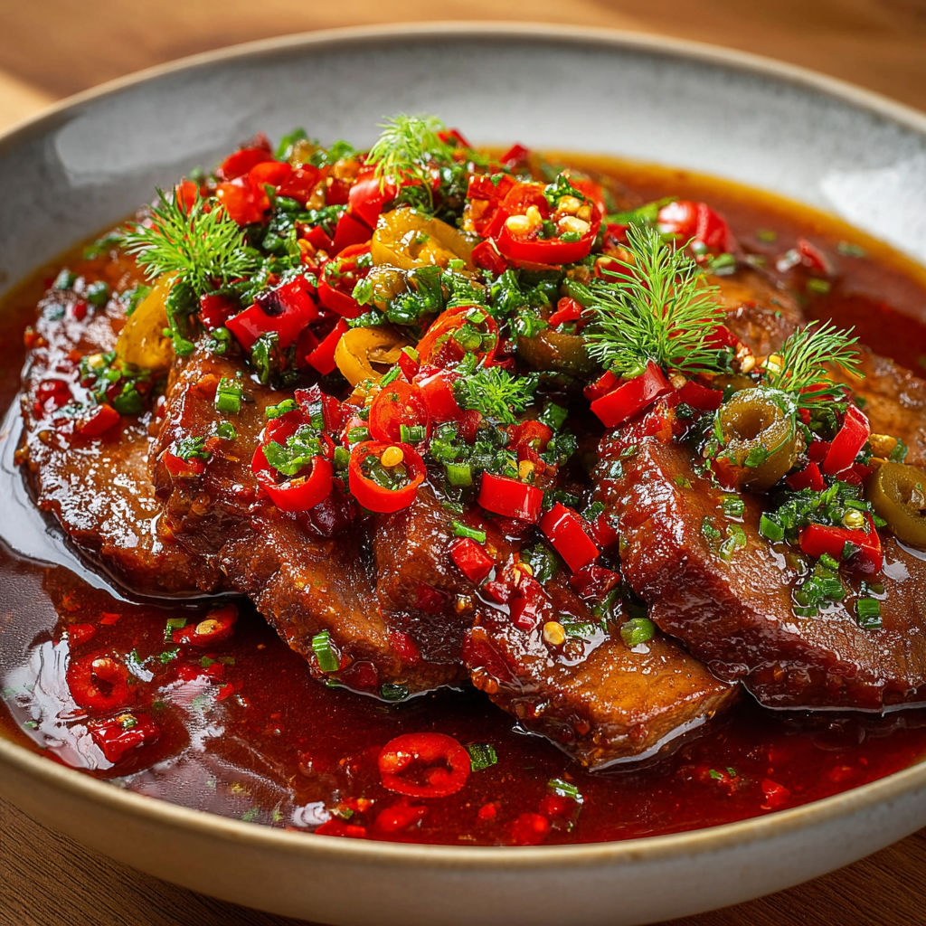 Une recette de steak grillé avec des épices et des légumes.