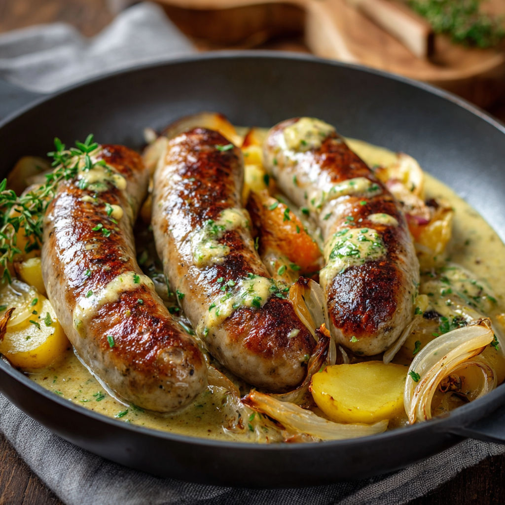 Unsure what to cook? Try this delicious sausage recipe with onions and potatoes.