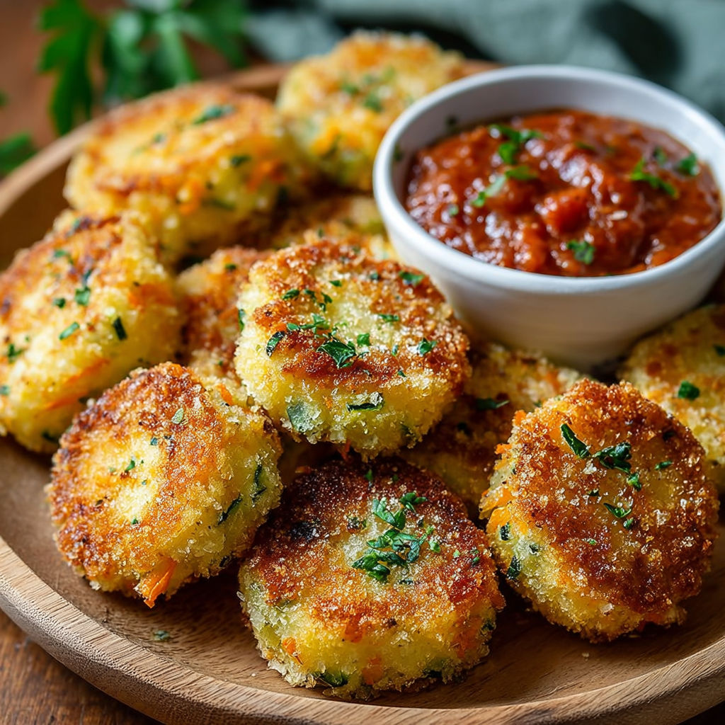 Une recette de pâtes frites avec une sauce tomate et des herbes.