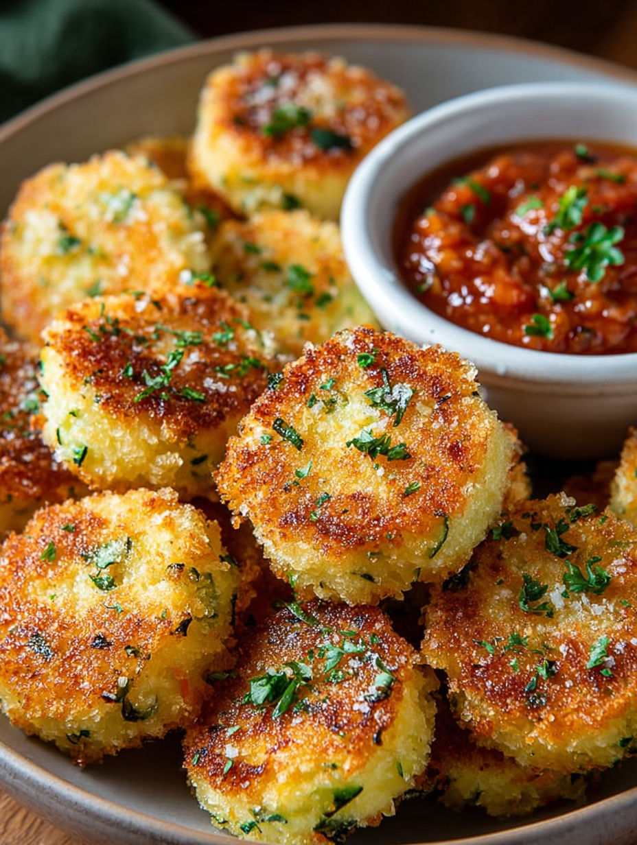 Une recette de pâtes frites avec une sauce tomate et des herbes.