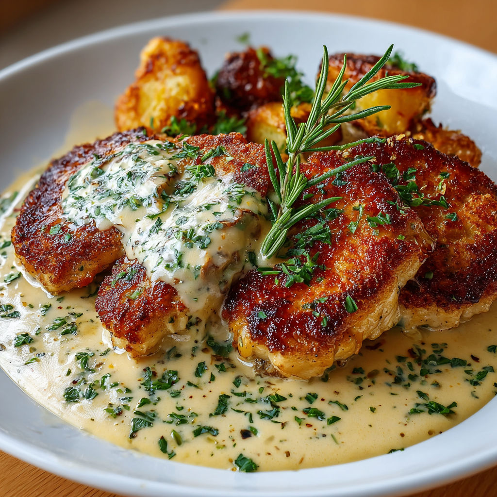 Une recette de poulet avec des légumes et une sauce.