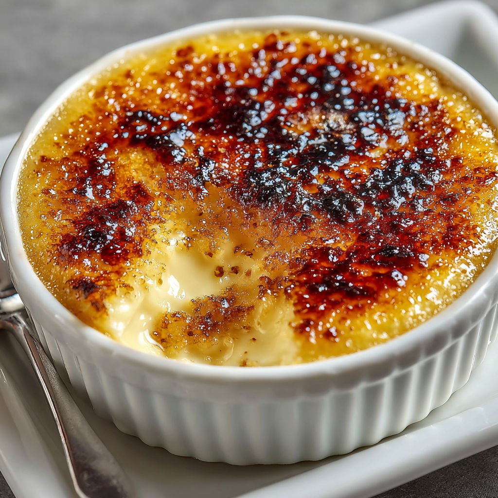 Une tarte au crème chaude et brûlée, avec une crème chantilly sur le dessus.