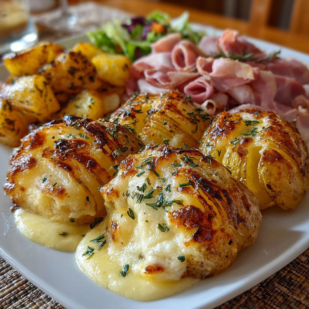 Une assiette de plats cuisinés, y compris des pommes de terre frites, des légumes et des viandes, est servie sur une table.