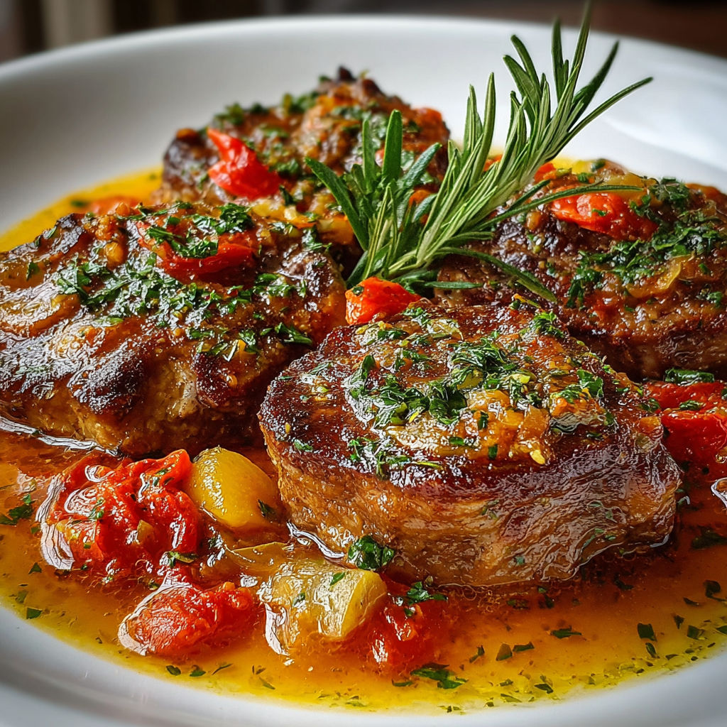 Steak tartare avec des tomates et des herbes" - Une image de viande grillée avec des tomates et des herbes sur un plateau.