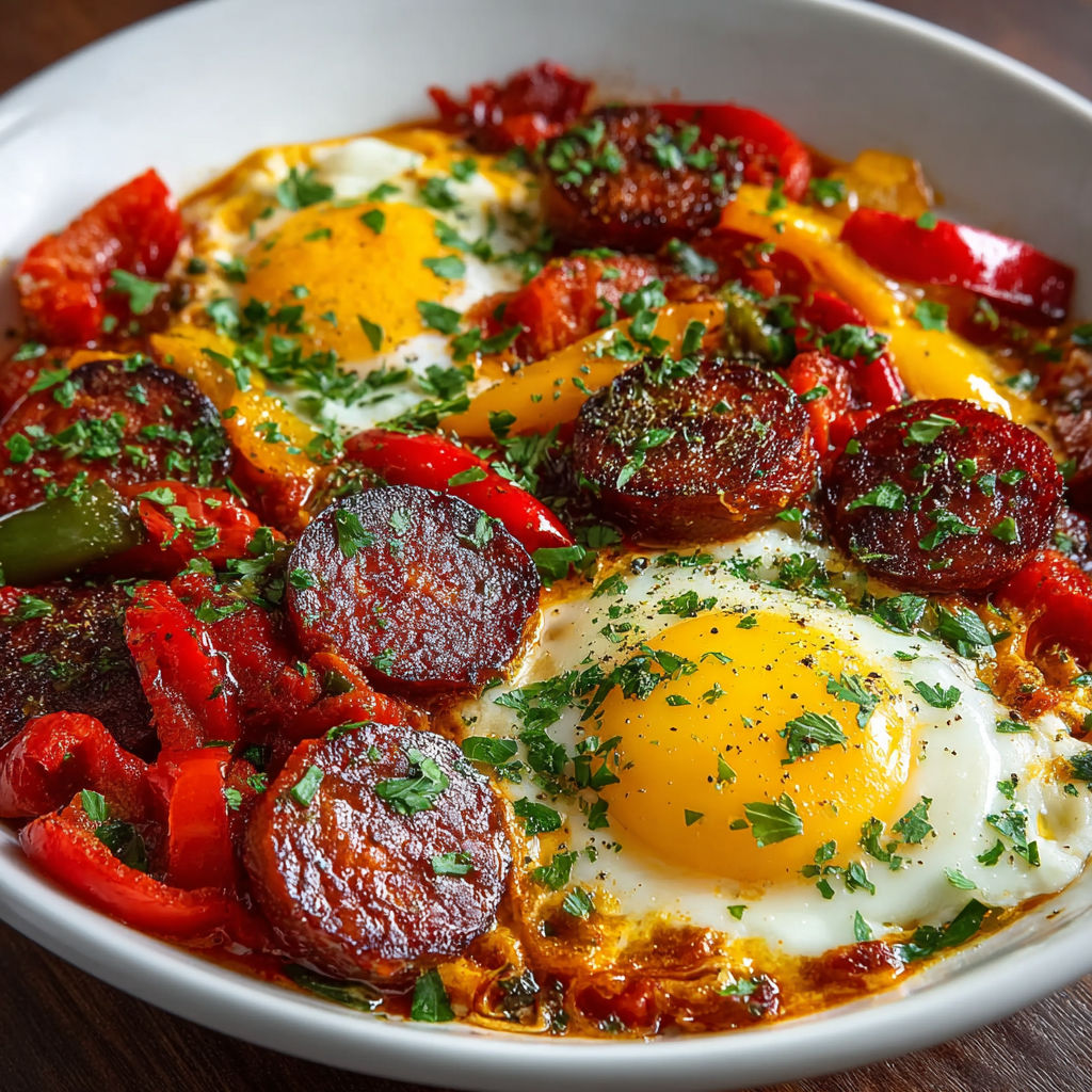 Une recette de Chakchouka, un plat de fruits de mer et de viande, est servie dans un bol.