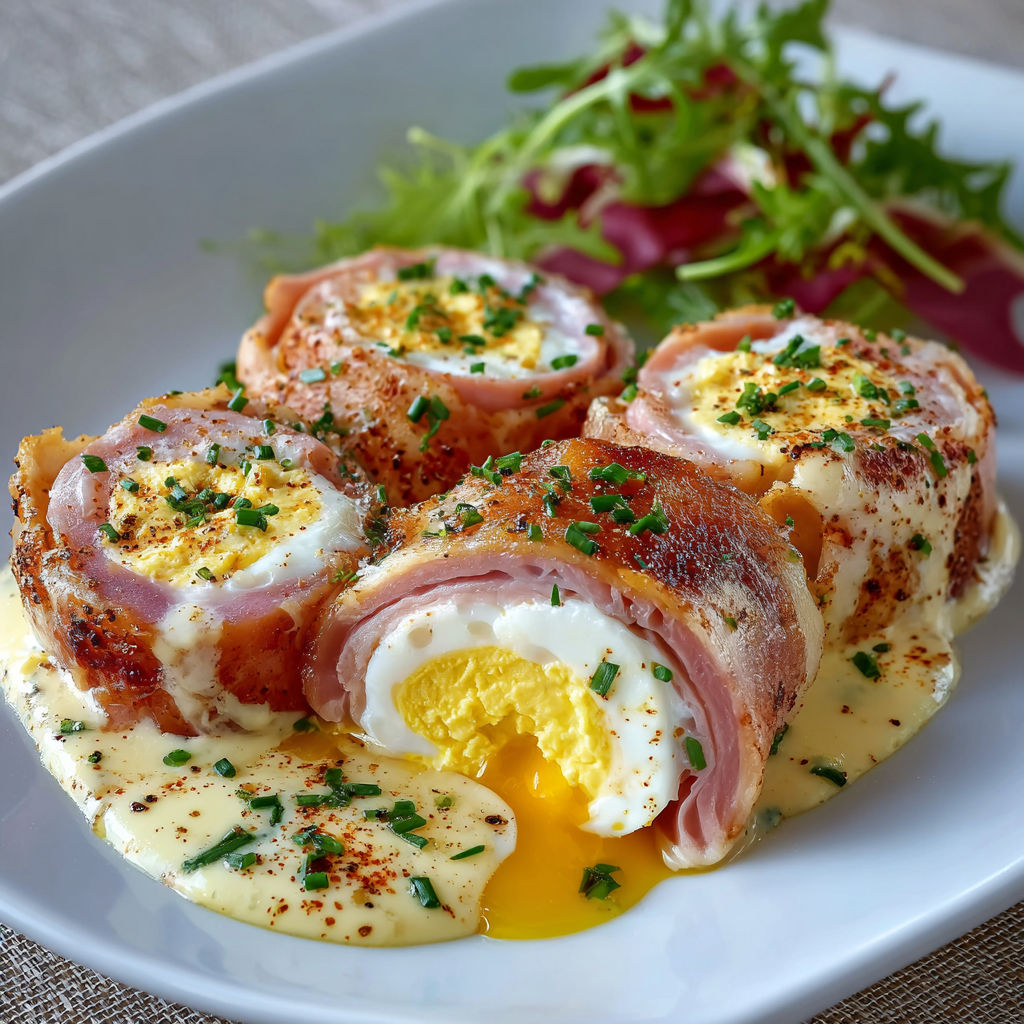 Une collation de garnitures de poulet et de légumes, avec des œufs brouillés et des herbes, sur un plateau.