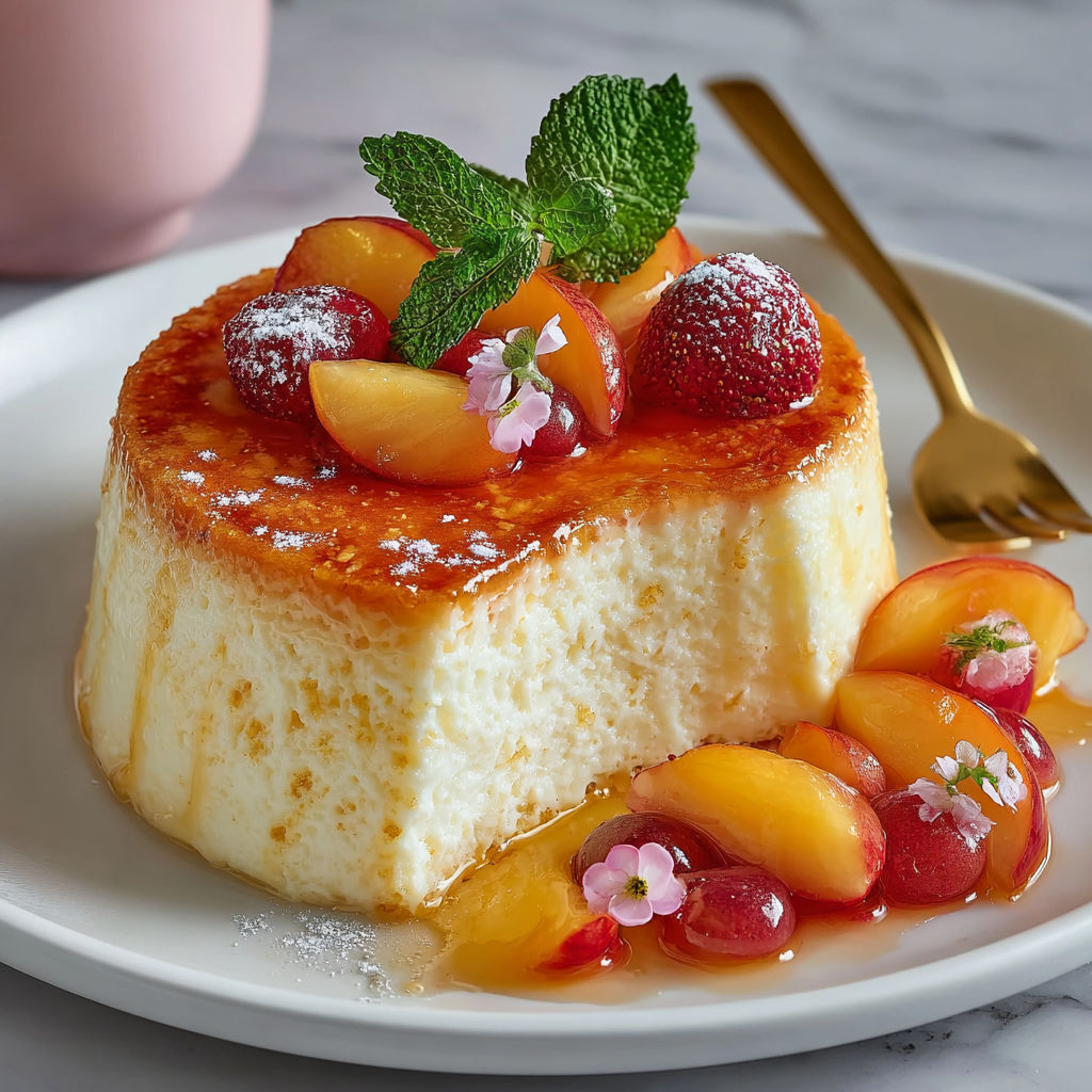 Une tarte aux fruits sur un plateau, avec des fruits rouges et des herbes vertes.
