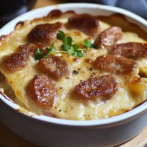 Gratin Maroilles et Saucisses Fumées