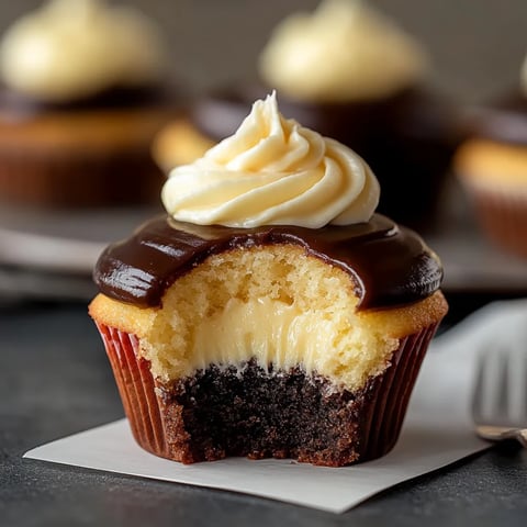 Délicieux Cupcakes Boston Cream au Chocolat