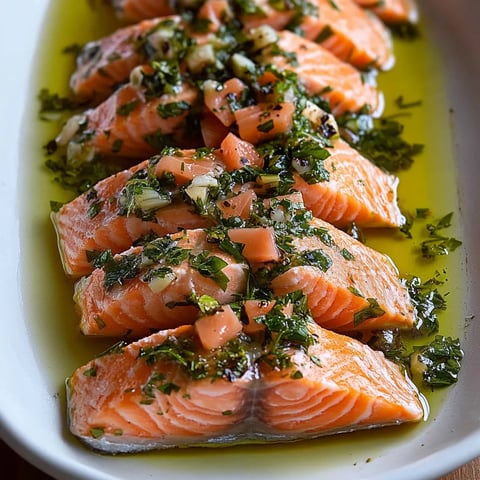 Saumon au Four et Vinaigrette Herbes