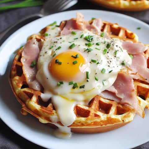 Gaufres croque madame