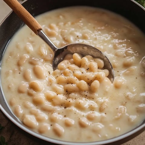 Haricots fondants ail parmesan