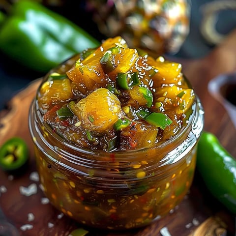 Délicieux chutney épicé avec ananas et jalapeño