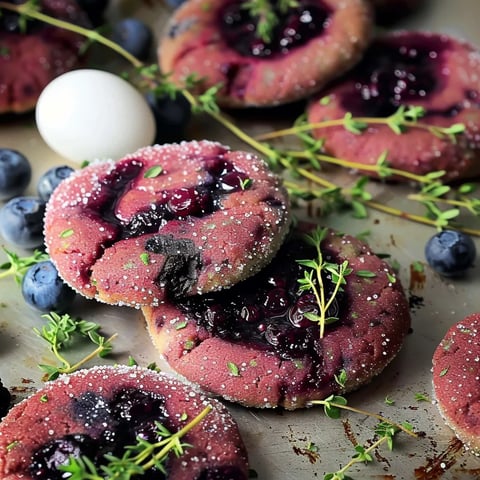 Biscuits myrtilles thym confit